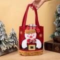 Christmas snowman candy gift bag made of red linen fabric with faux fur trim - Faux Fur Trim Tote - Snowman