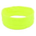 Detail of neon yellow elastic yoga headband showing breathable moisture wicking fabric - Neon Yellow