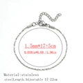 Minimalist 1.5mm silver stainless steel chain bracelet with adjustable 17+5cm extension - Baby's Breath Style / 1.5mm Wide (17+5cm) / Steel
