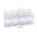 Detailed dimension guide for 8-cavity white silicone mold showing 29.5x17cm overall size - 8-Hole Orange