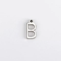 Polierter silberner Edelstahl-Buchstabe B Anhänger mit Schlaufe für DIY-Schmuck - Buchstabe B / Stahlfarbe