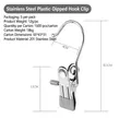 5pcs pack of silver stainless steel hooks with non-slip coating and 10.5cm total length - 5 Pcs/Pack / Gray