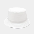 Sombrero de pescador de algodón blanco con costuras paralelas y diseño plegable minimalista - Blanco