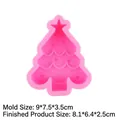Stampo in silicone rosa a forma di albero di Natale per candele, misura 9x7,5x3,5cm - Albero di Natale / Rosa