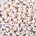 White round acrylic beads with golden cross patterns for DIY jewelry making - 8mm Round Cross Beads (100pcs)