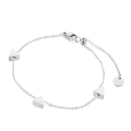 Minimalist silver triangle pendant bracelet with lobster clasp and adjustable link chain - Smooth Steel Color
