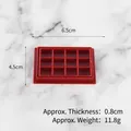 Miniature red 12-slot tray for dollhouse kitchen DIY, 6.5x4.5cm plastic organizer - 6.5cm Red Mooncake Tray Set