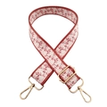 Close-up of wide floral replacement strap for handbags with gold metal lobster hooks - Style 231 (Pink Floral)