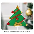 Christmas tree cake toppers in green with gold star and red ribbon decorations 10-piece set - 10 Pieces / Christmas Tree Style 4