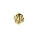 Green and orange woven cotton rope ball toy for dog dental cleaning and interactive chewing - TB10405-Style 5 (4-color Woven Ball) / 7cm