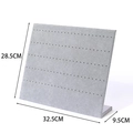L-shaped gray velvet earring display rack with holes measuring 32.5x28.5x9.5 cm - Large Earring Board / Gray