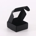 Black cardboard jewelry gift box with clear window and foldable flip lid - 350g Black Cardboard (With Window)
