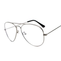 Montatura per occhiali aviator in metallo argento con design a doppio ponte da donna - Lente Chiara / Argento
