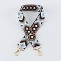 Detail of geometric jacquard bag strap with gold metal lobster clasps and buckle - Ethnic Jacquard 5 - Light Gold Buckle