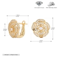 Detaillierte Maße der goldenen S925 Sterlingsilber Blumenohrringe mit Zirkonia-Steinen - 925 Silber Gelbgold beschichtet