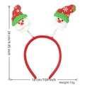 Christmas headband with springy Santa Claus figures and red festive knitted hats - Green Hat Santa Head