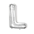 Silver foil letter L balloon for birthday party and wedding event decorations - 16-inch Silver Slim Letter Aluminum Foil Balloon (l)
