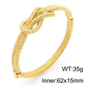 Elegante brazalete de nudo dorado textura tejida peso 35g medida interna 62x15mm - Dorado (KB202408-KJX)