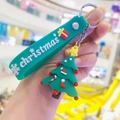 Christmas tree keychain with green PVC wrist strap and metal ring for bags and keys - Christmas Tree (13)