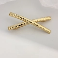Modern gold plated X-shaped hair clip with hammer textured finish for women - Criss-Cross Hammered Gold