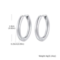 Minimalist silver stainless steel hoop earrings with 1.9cm diameter and 0.25cm width - 2.5*19mm / Silver