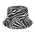 Détail du motif imprimé zèbre sur le tissu en sergé de coton durable du chapeau bob - M (56-58cm) / Zèbre