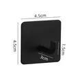 Matte black 304 stainless steel adhesive wall hook measuring 4.5cm by 4.5cm - Square Elephant Hook [Black]