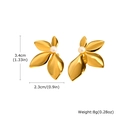 Dettaglio delle dimensioni per orecchini a foglia dorata con perle sintetiche - Oro