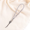 Luxurious silver rhinestone chain phone lanyard with sparkling crystals and metal clasp - Purple