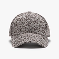 Structured baseball cap featuring leopard print jacquard fabric in brown and beige colors - Adjustable / Dark Coffee (25A231 Dark Coffee)
