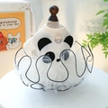 White pet dress with panda embroidery, mesh skirt and D-ring for small dogs and cats - Panda Tutu Dress
