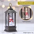 Vintage bronze Christmas lantern with 3D snowman and LED light decorative ornament - Interior Square Lantern Snowman (ZF-074A-2)