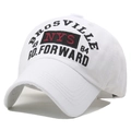 Berretto da baseball bianco con ricamo vintage NYS e scritte Brosville in cotone twill - Regolabile / Bianco