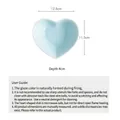 Light blue heart-shaped ceramic dessert bowl with dimensions 12.5x11.5x4cm shown on white background - Blue