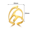 Irregular branch-shaped 18k gold-plated stainless steel ring, 20mm wide and 25mm high - Modern Abstract Coral Branch Style (JZ6203) / Gold