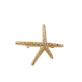 Accessorio per capelli a stella marina dorata con texture metallica per donne alla moda - Stella marina texture pavé / Clip a Molla Stella Marina