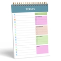 Planificador diario Morandi con espiral dorada y secciones de tareas funcionales - A5(220x140mm) / Azul