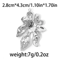 Silver stainless steel lava texture irregular metal pendant charm 2.8x4.3cm - Silver-Lava Texture (TP0799-01)