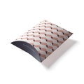 Mini paper pillow gift box with pink and black geometric pattern and thank you text - Mini Pink Geometric