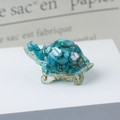 Blue crystal turtle figurine with gold leaf decorative resin art desk ornament - 60 Sky Blue Shell + Gold Foil