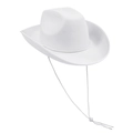 Classic white felt cowboy hat featuring adjustable drawstring and wide brim style - Western Lincoln White With Cord Buckle / Size L - Hat Circumference 58cm - Hat Height 11cm