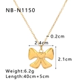 Parametri dettagliati delle dimensioni per la collana con ciondolo a fiocco in oro 18k - Stile Fiocco Con Goffratura a Cuore (NB-N1150) / Oro 18K