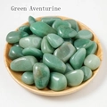 Polished natural green aventurine tumbled stones displayed in a round wooden bowl - 100g/Pack / Green Aventurine
