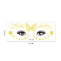 Golden glitter butterfly face sticker waterproof temporary tattoo for music festivals - Butterfly Vines and Stars Style (JFF-008)