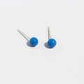 Minimalist electric blue enamel stud earring crafted from premium S925 sterling silver - Blue