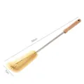 Long handle cleaning brush with wooden grip and stainless steel rod, 50cm length - Wood Handle Long Style (50cm)
