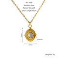 18K gold plated stainless steel necklace with white turquoise starburst pendant - Sunburst White Turquoise Style (ZXG1606)