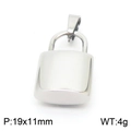 Polished silver stainless steel lock pendant 19x11mm DIY charm jewelry - Rectangular Smooth Lock (KP100730-Z)