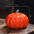 Mini bote de té de cerámica de calabaza naranja, tarro decorativo de frutas, 9x7cm - Calabaza roja pequeña