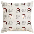 Weihnachtlicher Kissenbezug mit Schneemann-Motiv und 'Let It Snow' Aufdruck - Weißer Schneemann LET IT SNOW